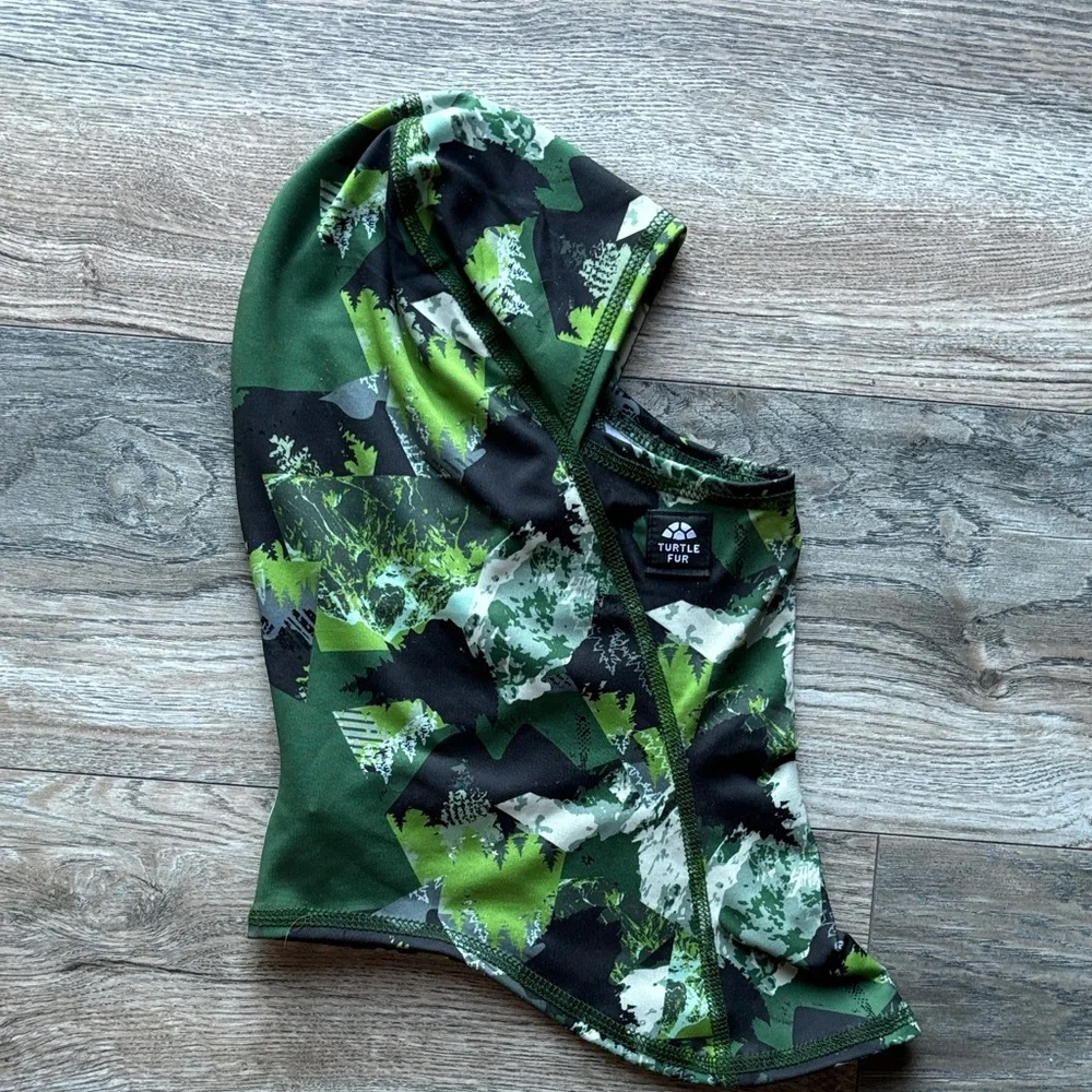 Turtle Fur Green Camo Balaclava Hood